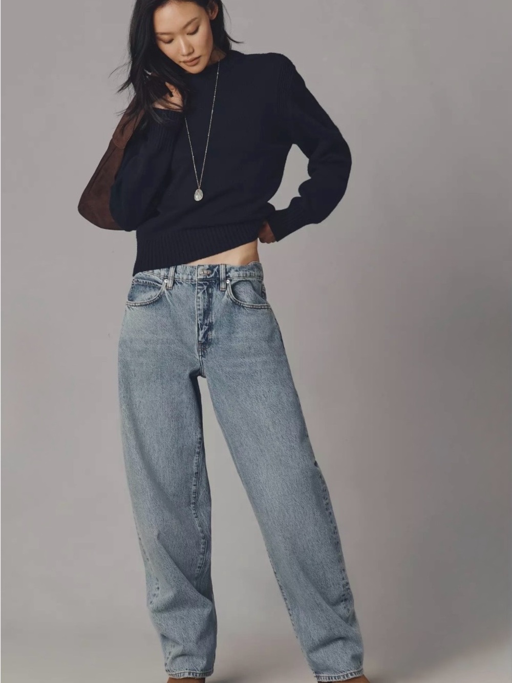 Frame Denim Light Blue Low Slung Barrel Jeans Size 25 MSRP $280